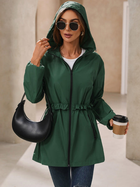 Waterproof Long Sleeve Hooded Windbreaker