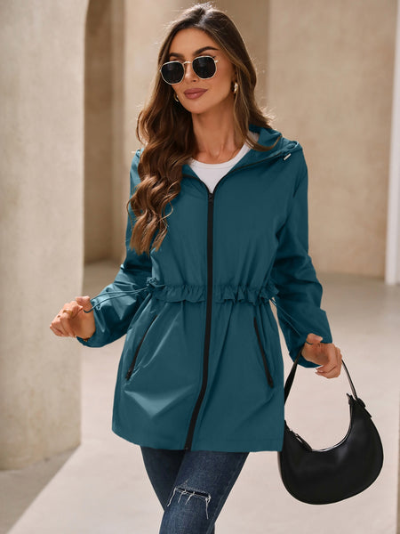 Waterproof Long Sleeve Hooded Windbreaker