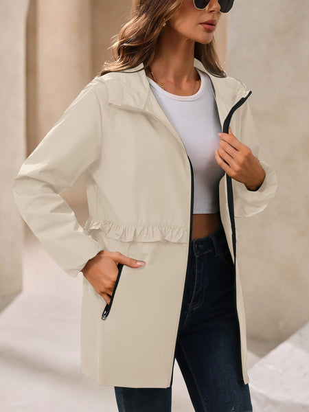 Waterproof Long Sleeve Hooded Windbreaker