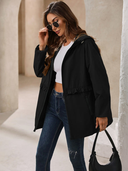 Waterproof Long Sleeve Hooded Windbreaker