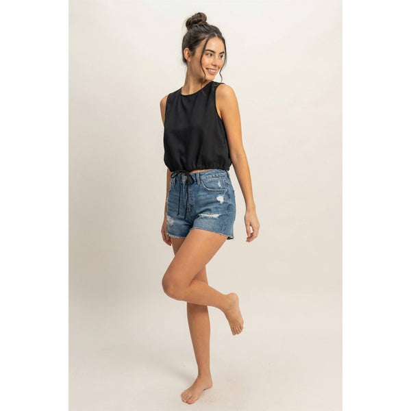 Black Linen Top