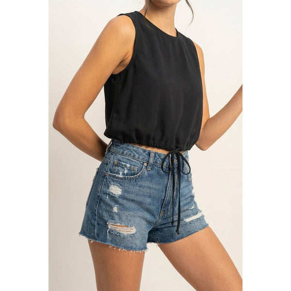 Black Linen Top