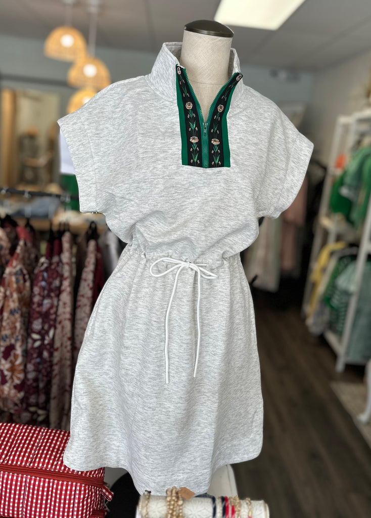 Green Trim Knit Dress