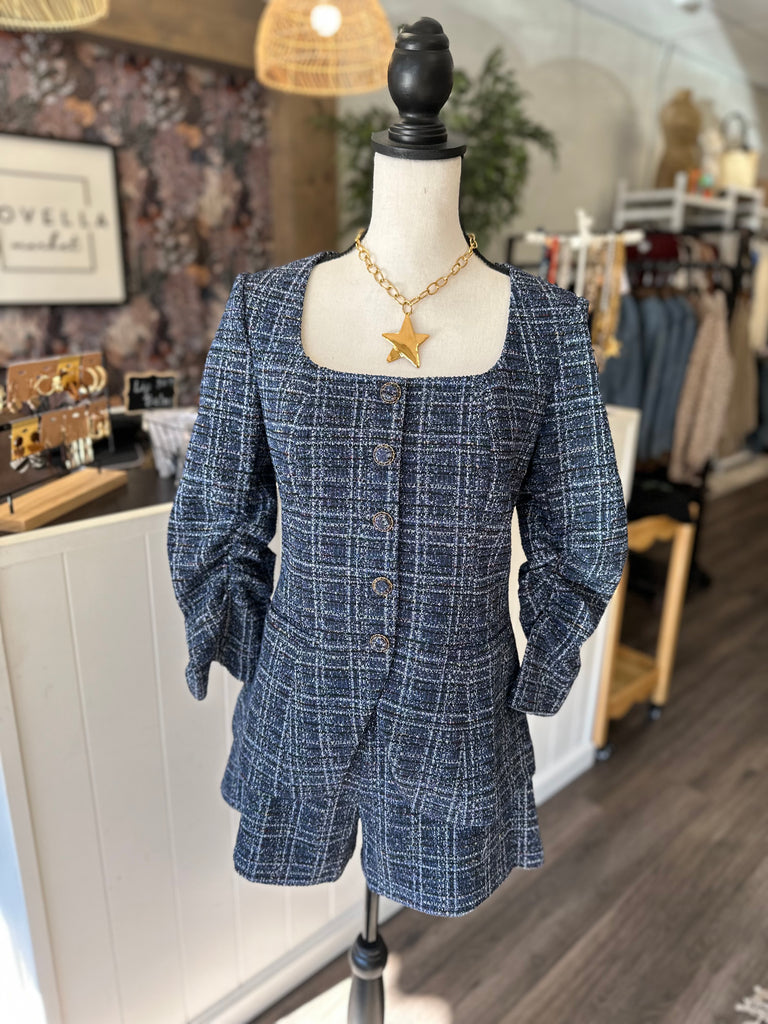 Navy Tweed Set
