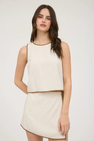 Natural Trim Linen Tank