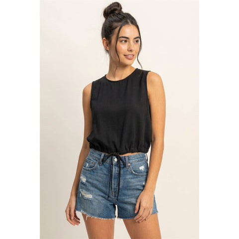 Black Linen Top